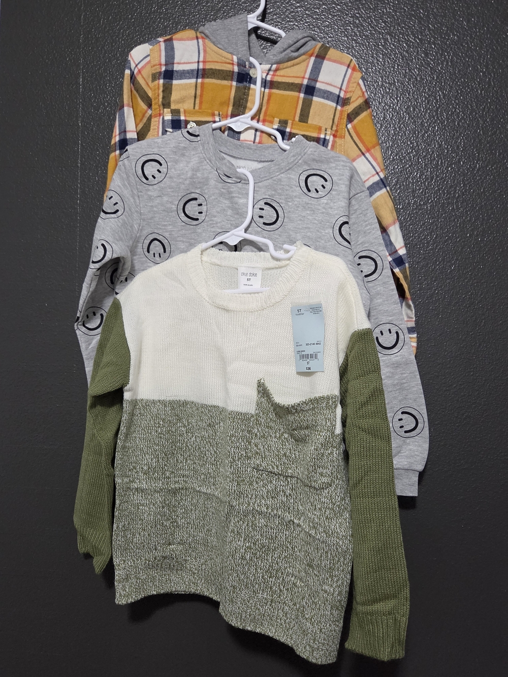 Bundle Of Two Okie Dokie Sweater And One WN Plaid Shirt - Kid